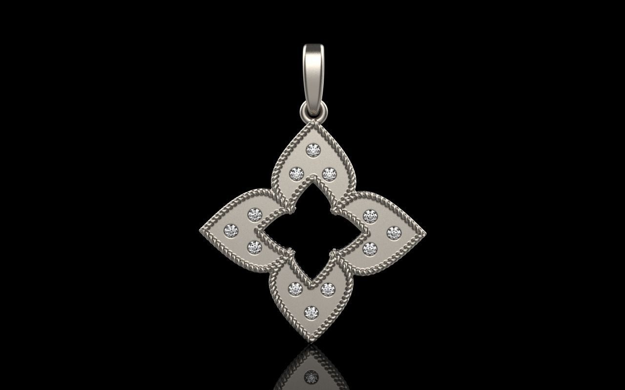 Leaf pendant model 838 3D print model_16