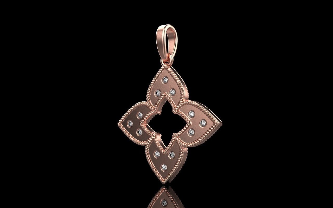 Leaf pendant model 838 3D print model_22