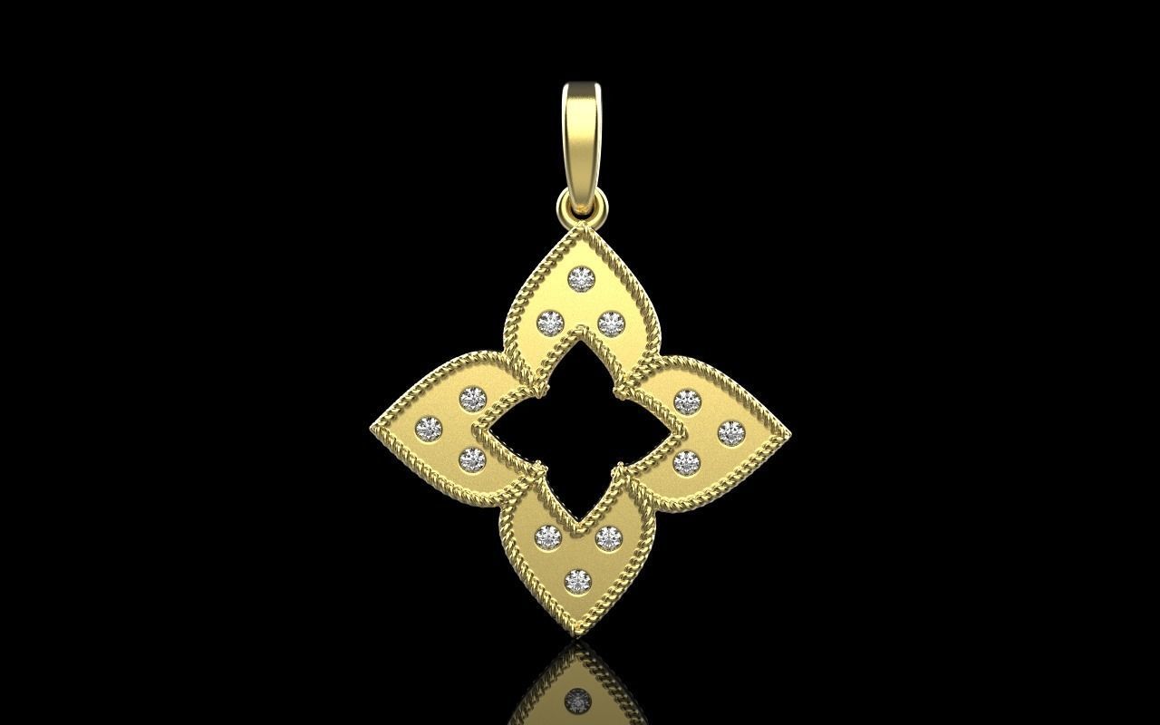 Leaf pendant model 838 3D print model_15