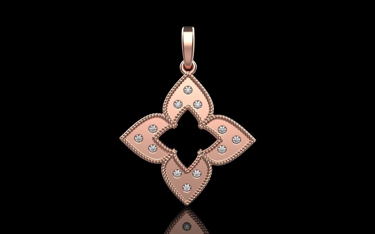 Leaf pendant model 838 3D print model_17