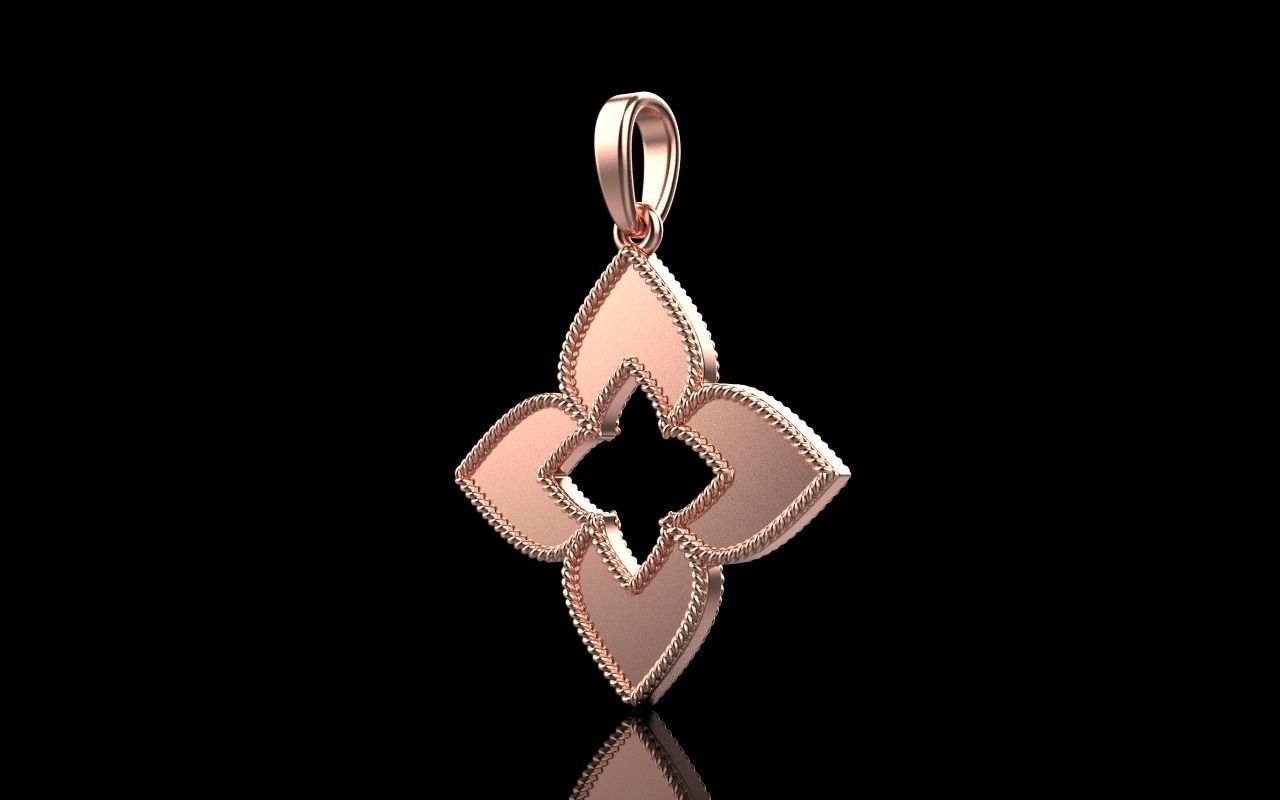 Leaf pendant model 838 3D print model_33