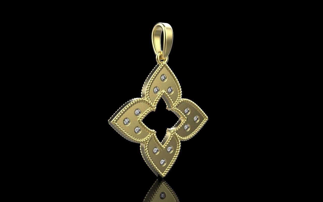 Leaf pendant model 838 3D print model_25