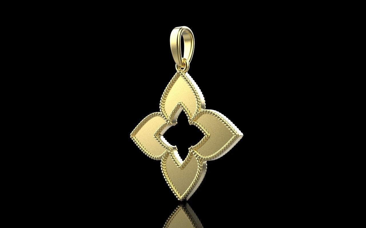 Leaf pendant model 838 3D print model_31