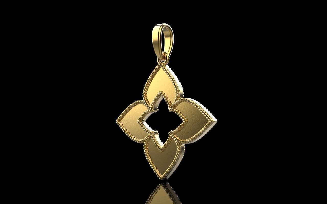 Leaf pendant model 838 3D print model_35