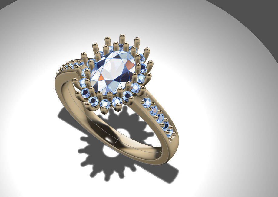 Ring solitare 3D print model_1