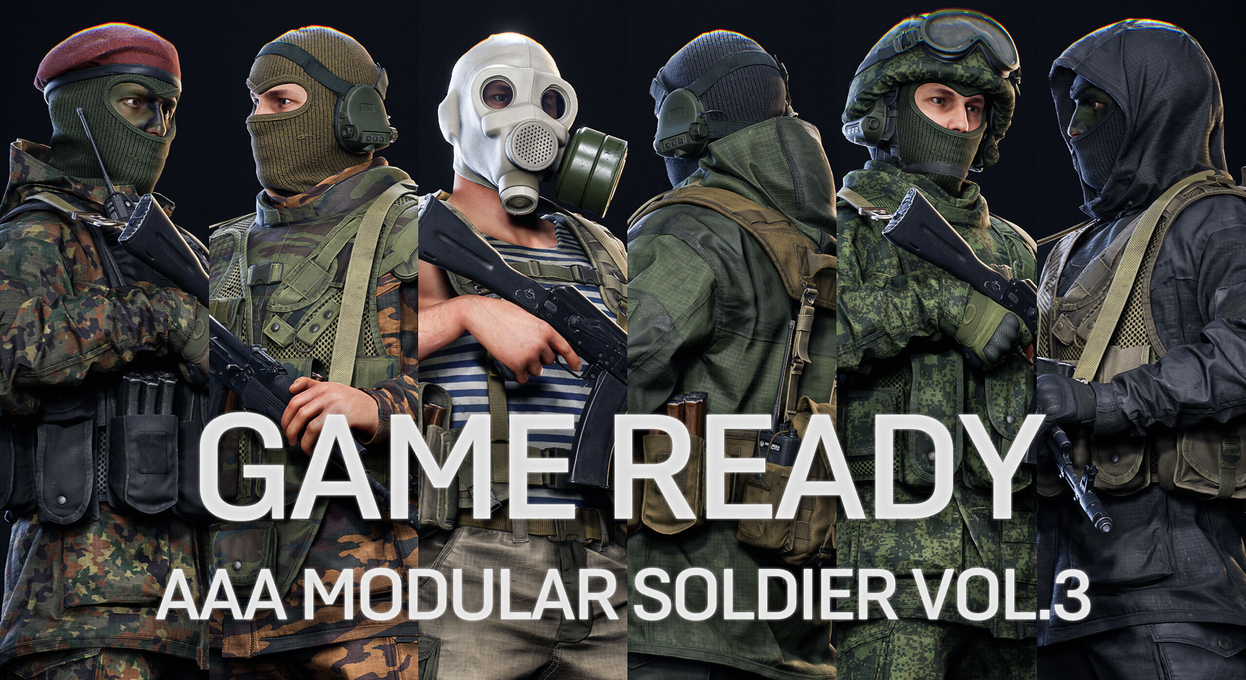 AAA MODULAR SOLDIER PACK Vol3 Low-poly 3D model_0