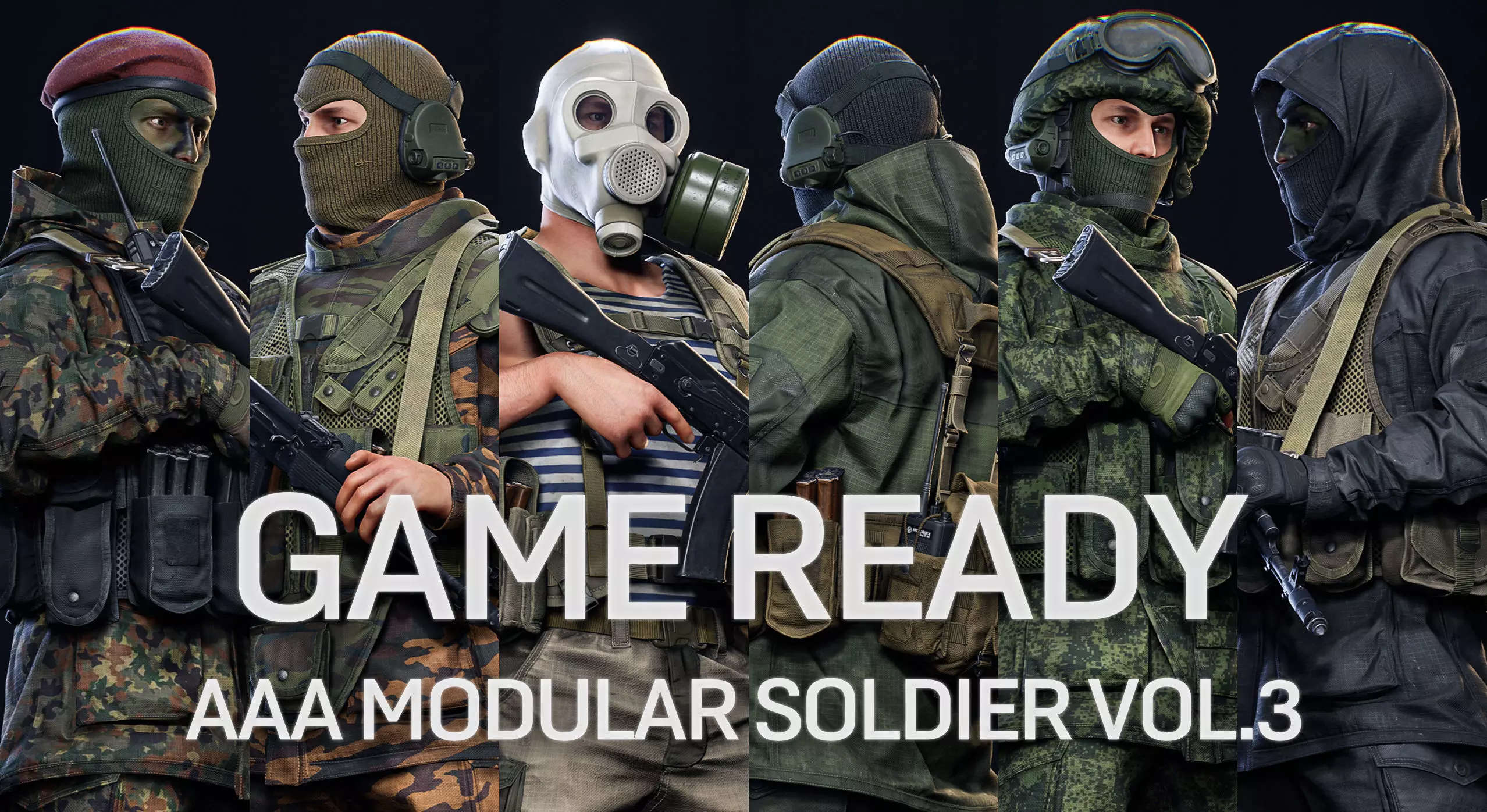 AAA MODULAR SOLDIER PACK Vol3 Low-poly 3D model_0