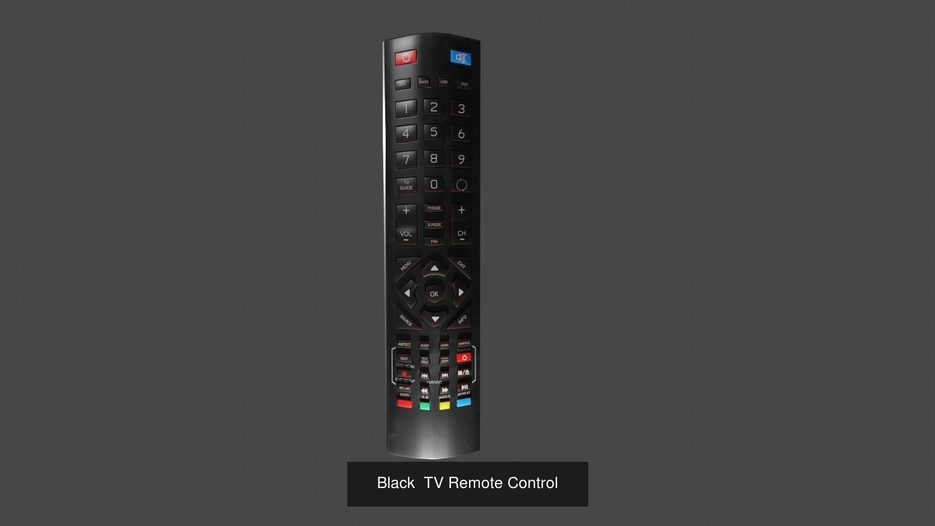 5 TV Remote Controls 3D Model Collection_2