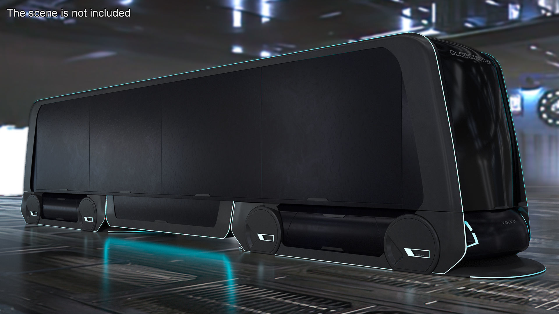 Futuristic Volvo Autonomous Carrier Rigged for Maya 3D model