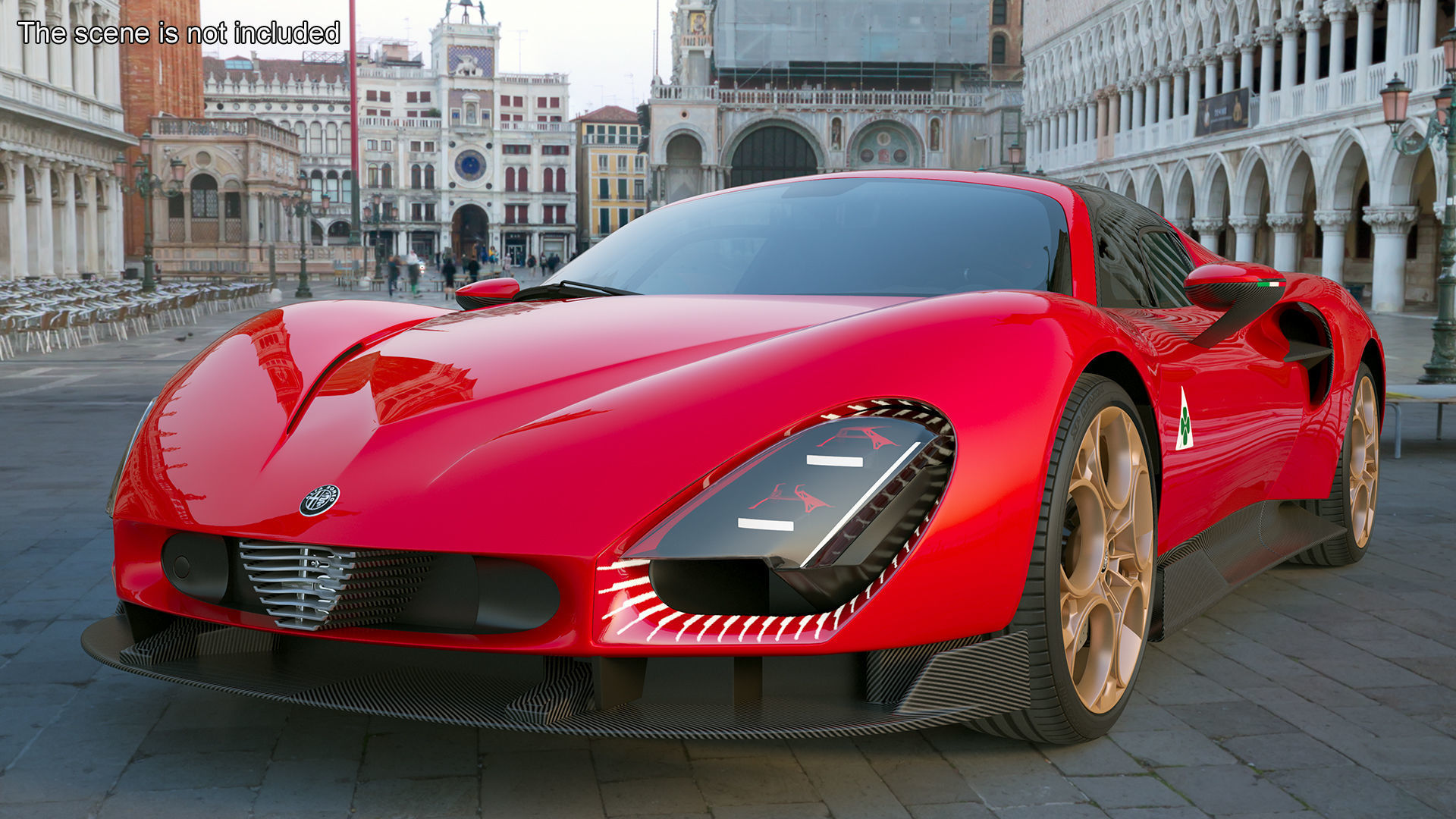 Alfa Romeo 33 Stradale Red Rigged for Maya 3D model