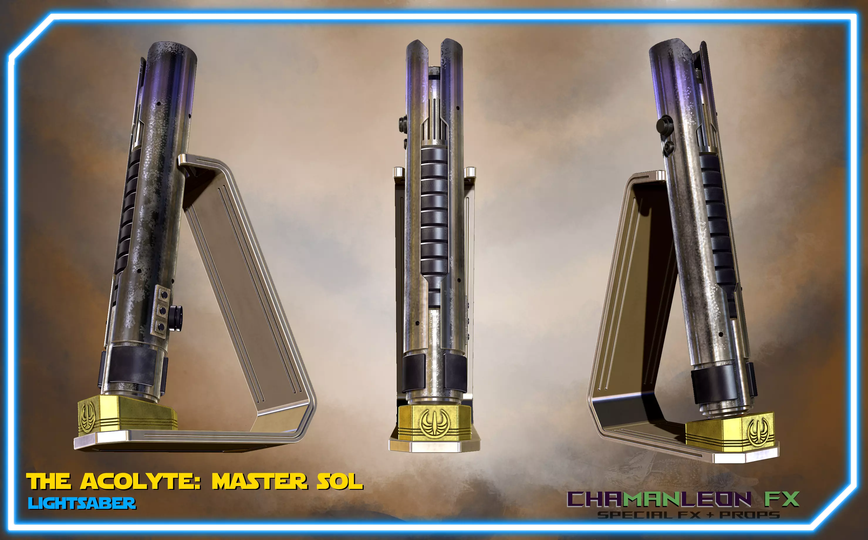 Jedi Master Sol Lightsaber Acolyte Functional Cosplay Prop 3D print model_0