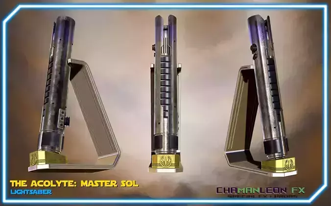 Jedi Master Sol Lightsaber Acolyte Functional Cosplay Prop 3D print model