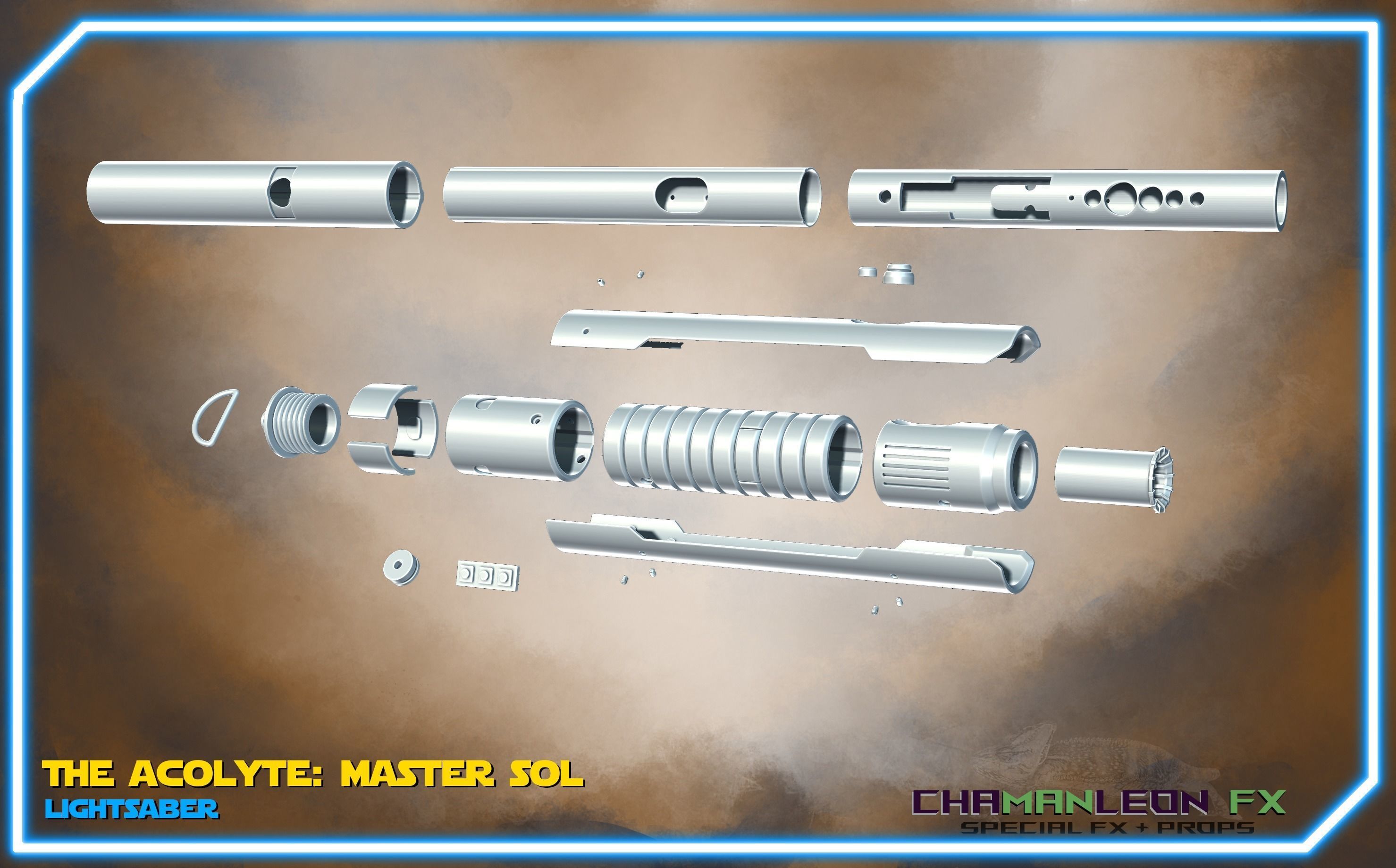 Jedi Master Sol Lightsaber Acolyte Functional Cosplay Prop 3D print model_7