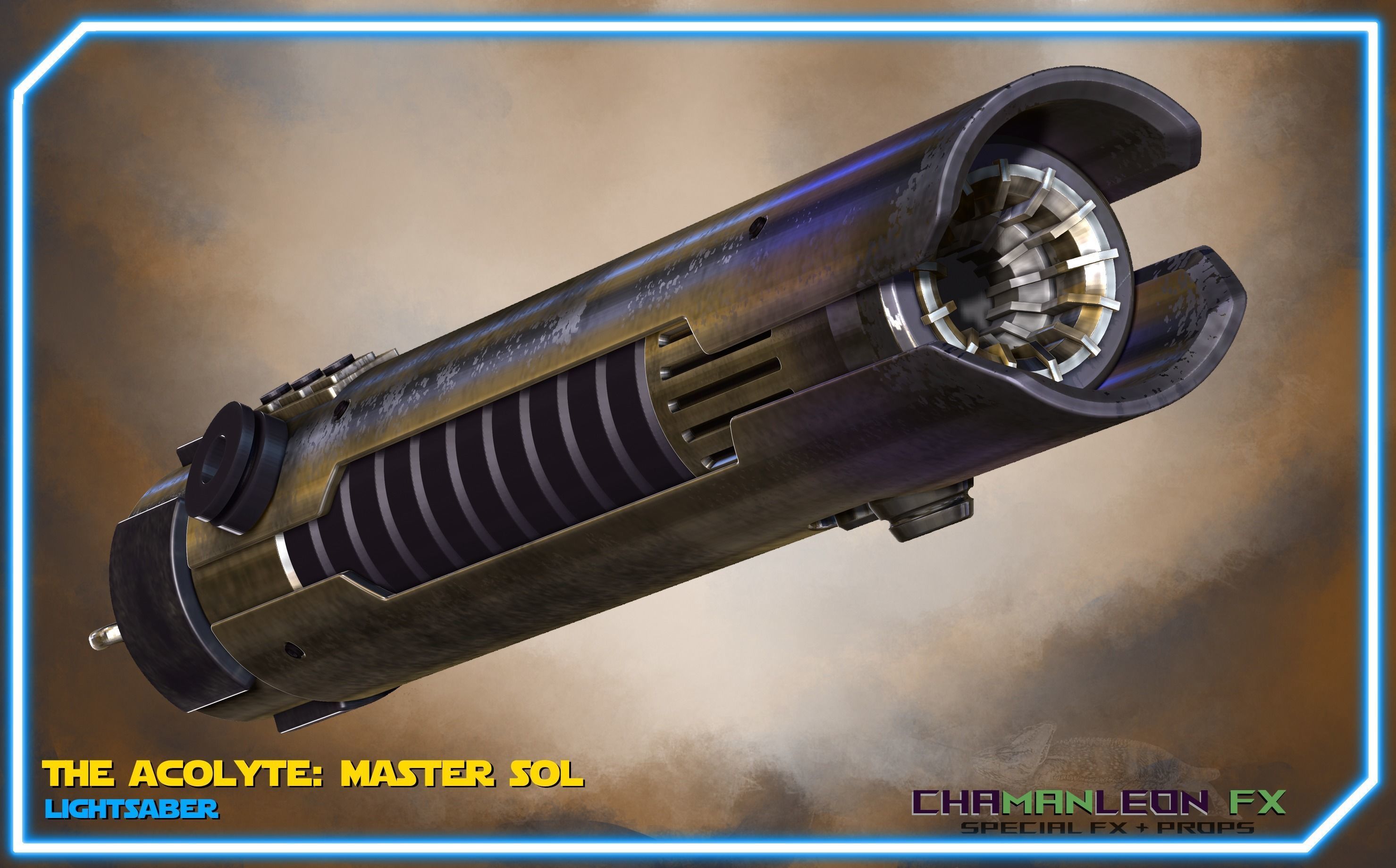 Jedi Master Sol Lightsaber Acolyte Functional Cosplay Prop 3D print model_3