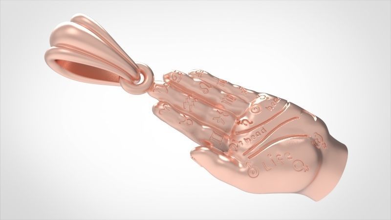 Palmistry Palm Reading Hand Fortune Teller Witchcraft Pendant 3D print model_20