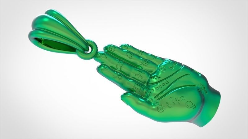 Palmistry Palm Reading Hand Fortune Teller Witchcraft Pendant 3D print model_24
