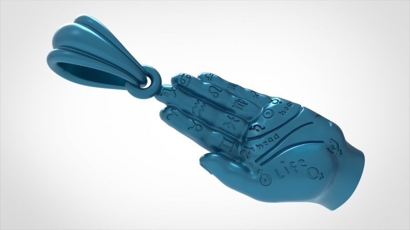 Palmistry Palm Reading Hand Fortune Teller Witchcraft Pendant 3D print model_12