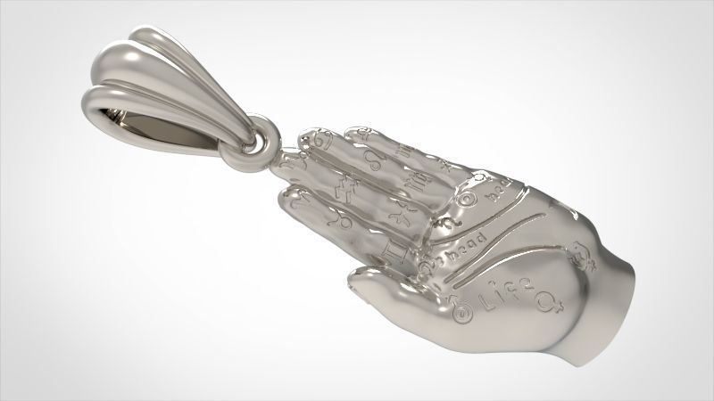 Palmistry Palm Reading Hand Fortune Teller Witchcraft Pendant 3D print model_13