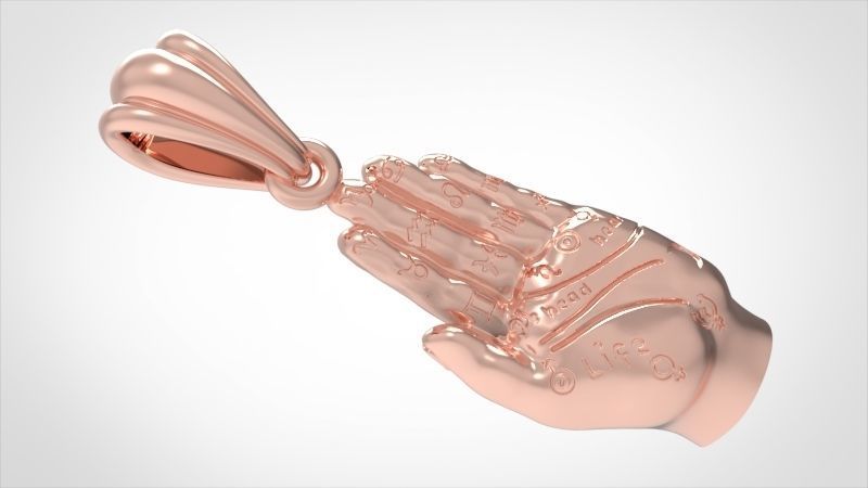 Palmistry Palm Reading Hand Fortune Teller Witchcraft Pendant 3D print model_21