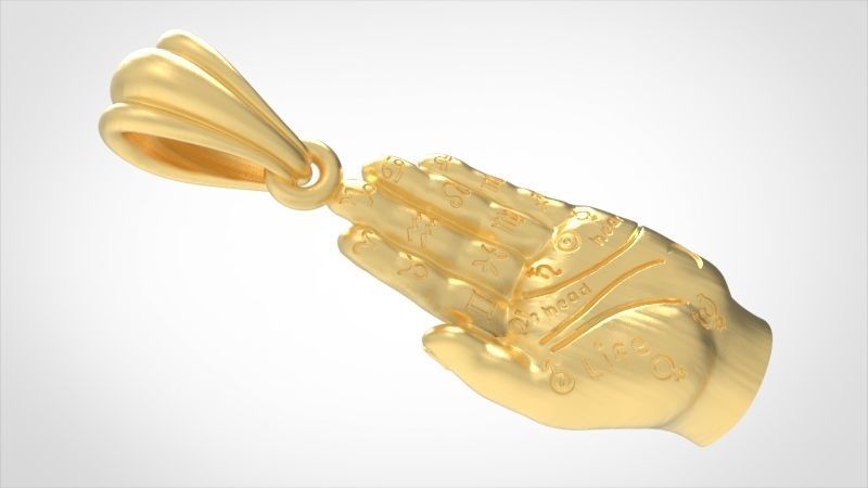 Palmistry Palm Reading Hand Fortune Teller Witchcraft Pendant 3D print model_17