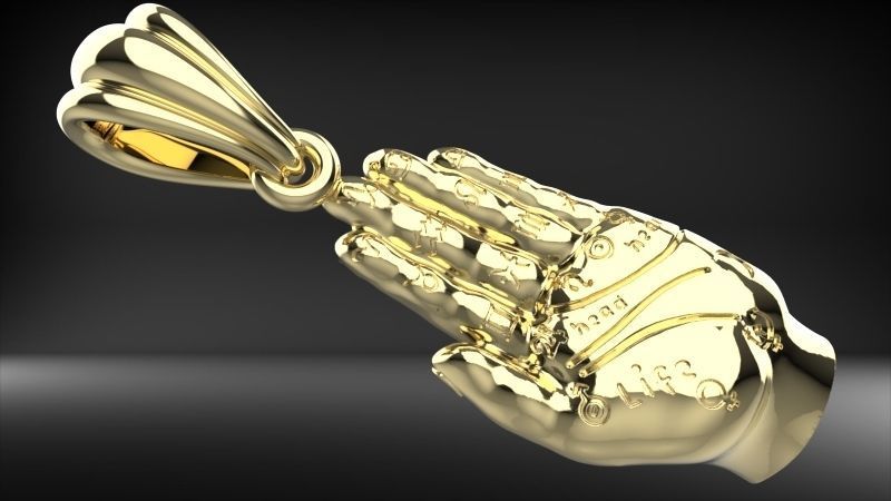 Palmistry Palm Reading Hand Fortune Teller Witchcraft Pendant 3D print model_5