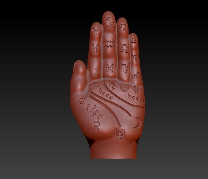 Palmistry Palm Reading Hand Fortune Teller Witchcraft Pendant 3D print model_1