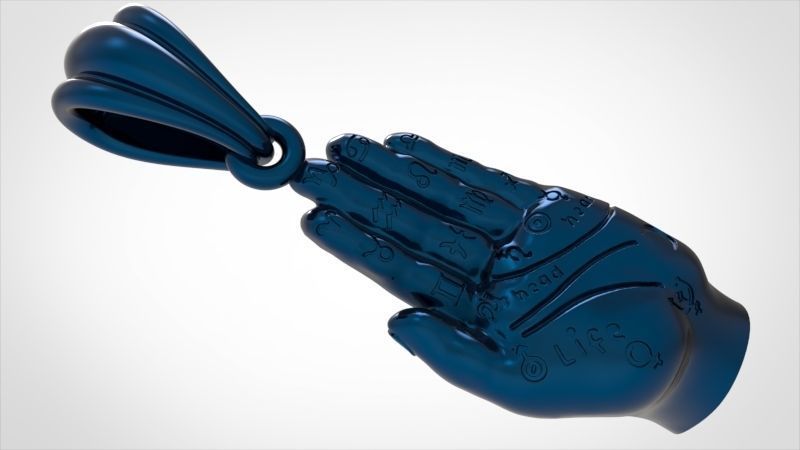 Palmistry Palm Reading Hand Fortune Teller Witchcraft Pendant 3D print model_25