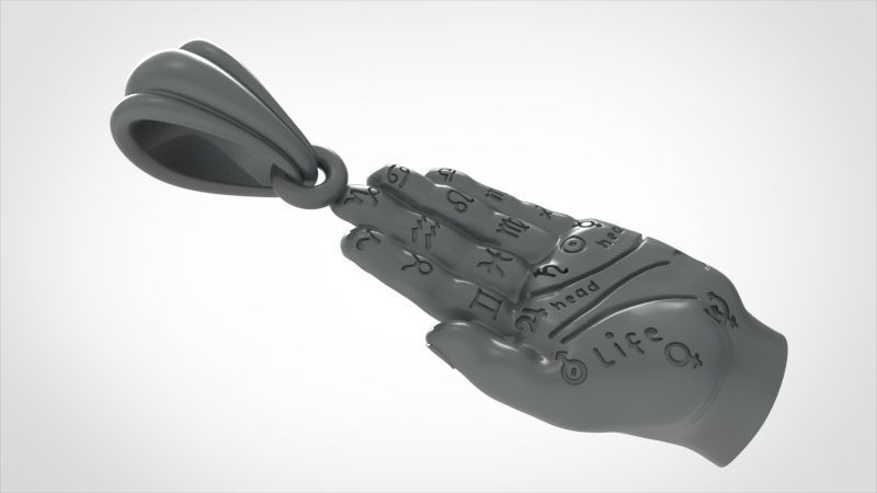 Palmistry Palm Reading Hand Fortune Teller Witchcraft Pendant 3D print model_10
