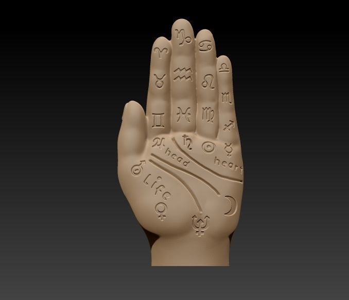 Palmistry Palm Reading Hand Fortune Teller Witchcraft Pendant 3D print model_15