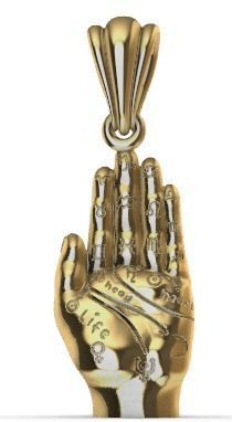 Palmistry Palm Reading Hand Fortune Teller Witchcraft Pendant 3D print model_6
