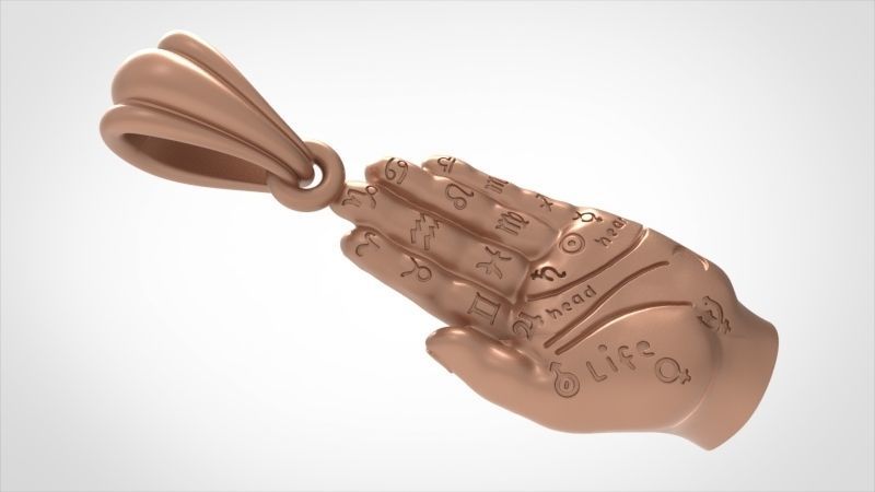 Palmistry Palm Reading Hand Fortune Teller Witchcraft Pendant 3D print model_18