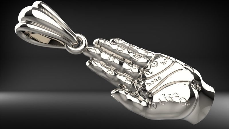 Palmistry Palm Reading Hand Fortune Teller Witchcraft Pendant 3D print model_14