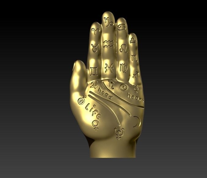 Palmistry Palm Reading Hand Fortune Teller Witchcraft Pendant 3D print model_8