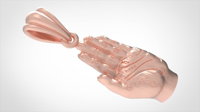 Palmistry Palm Reading Hand Fortune Teller Witchcraft Pendant 3D print model_22