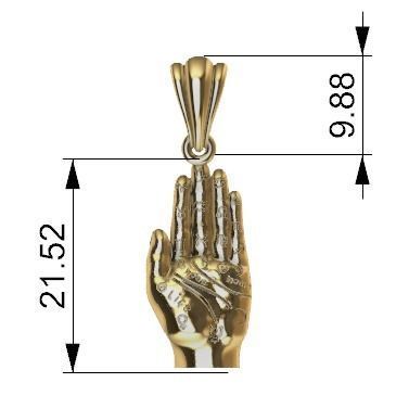 Palmistry Palm Reading Hand Fortune Teller Witchcraft Pendant 3D print model_7