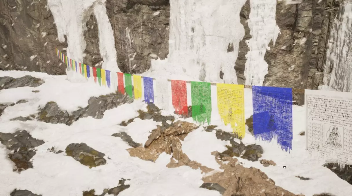 Tibetan Prayer Flags Game Ready for UE 5 or Maya Low-poly 3D model_0
