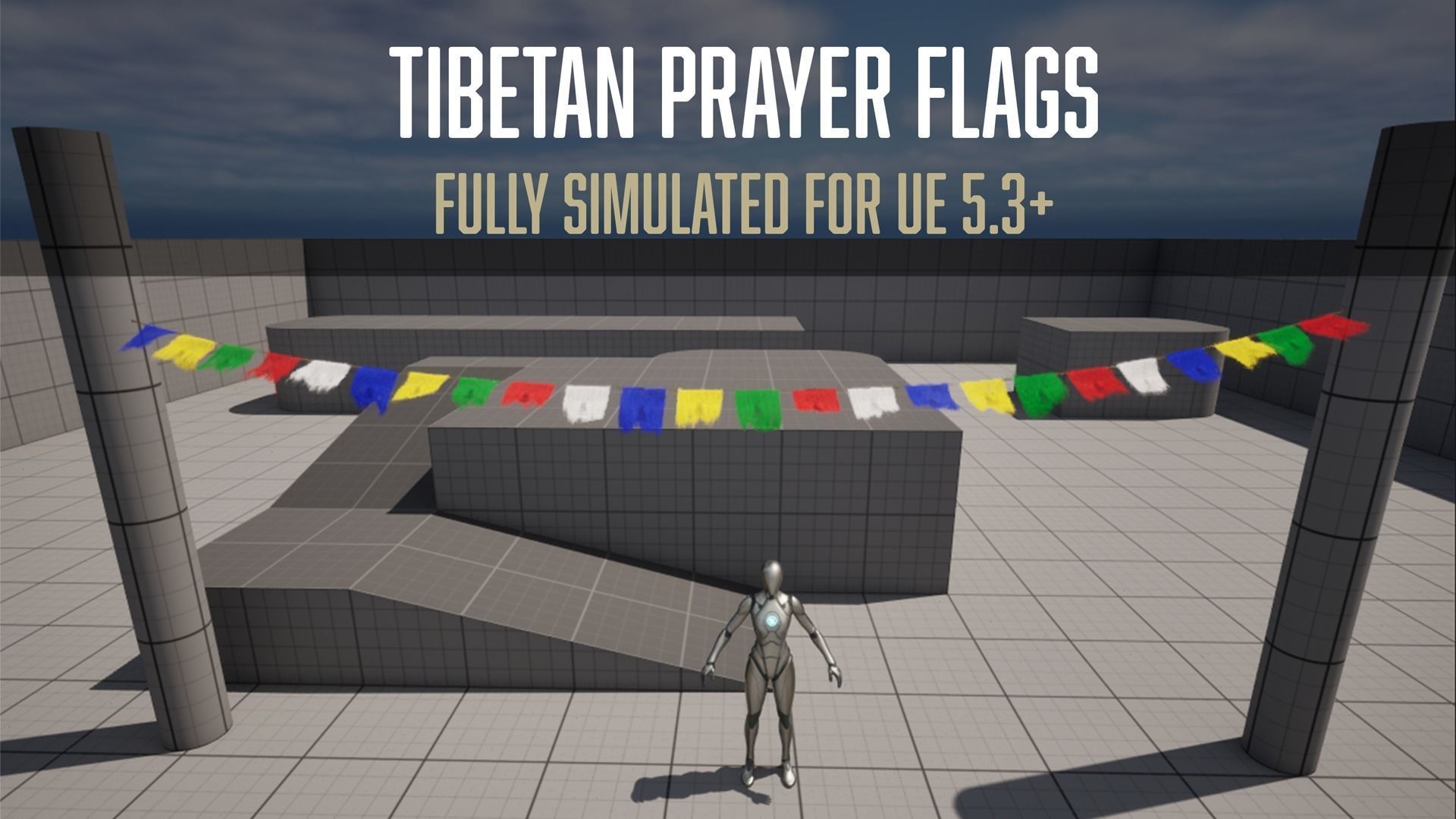 Tibetan Prayer Flags Game Ready for UE 5 or Maya Low-poly 3D model_8