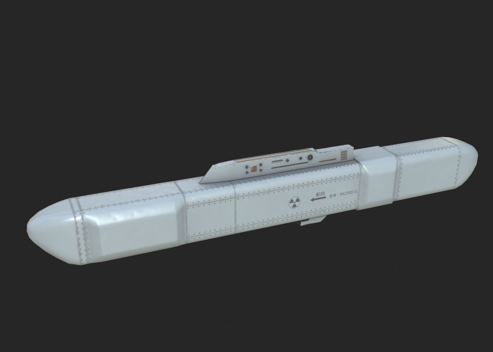 PLAAF RKZ-930 Tactical Jamming System TJS Electronics Pod Low-poly 3D model_2