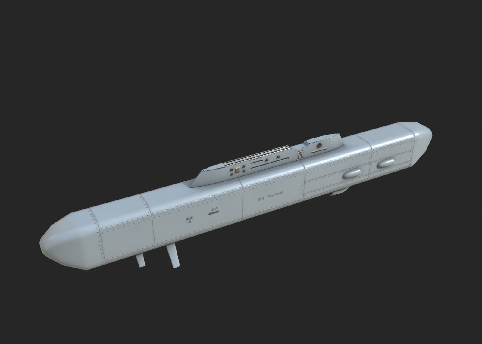 PLAAF RKZ-930 Tactical Jamming System TJS Electronics Pod Low-poly 3D model_9