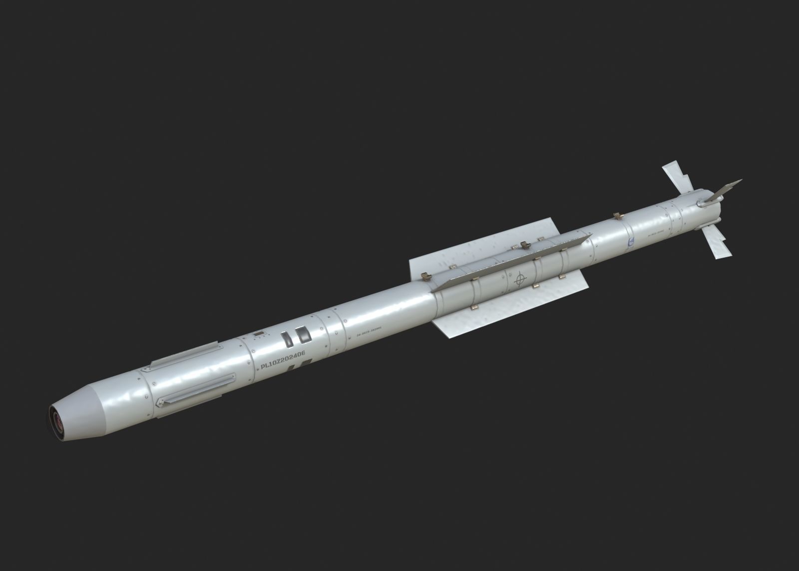 Chinese PL10 Infrared guided Air-to-Air missile PL-10 Low-poly 3D model_1