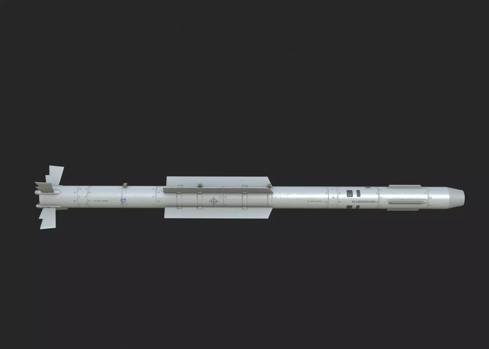 Chinese PL10 Infrared guided Air-to-Air missile PL-10 Low-poly 3D model_0