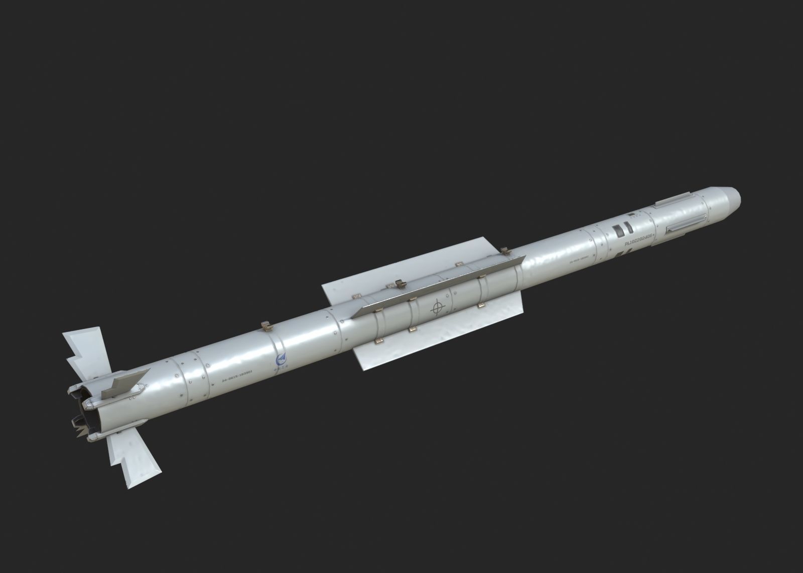 Chinese PL10 Infrared guided Air-to-Air missile PL-10 Low-poly 3D model_2