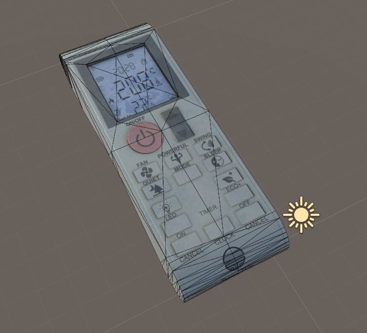 HVAC Remote Game Prop Low-poly 3D model_4