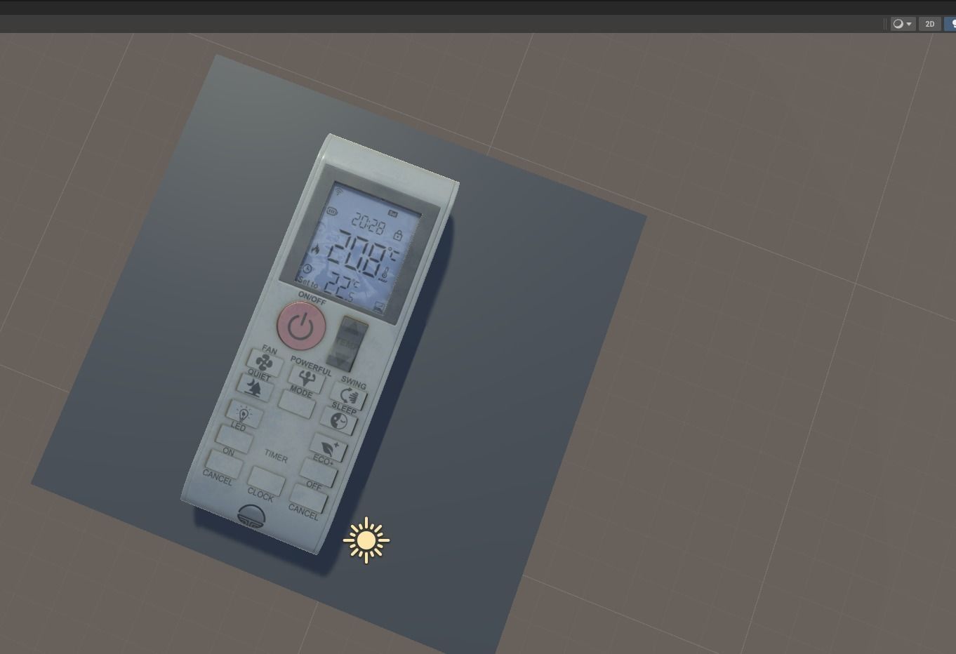 HVAC Remote Game Prop Low-poly 3D model_2