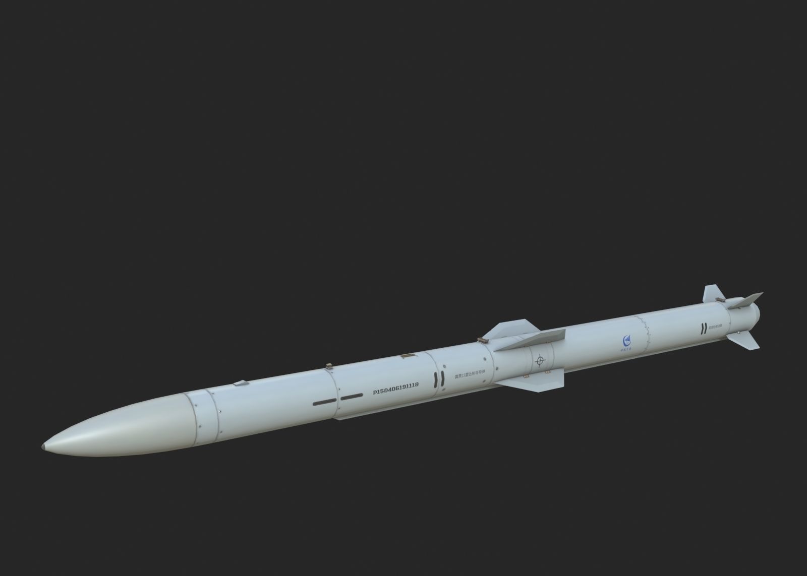 Chinese PL15 PL-15 BVR air-to-air missile Low-poly 3D model_1