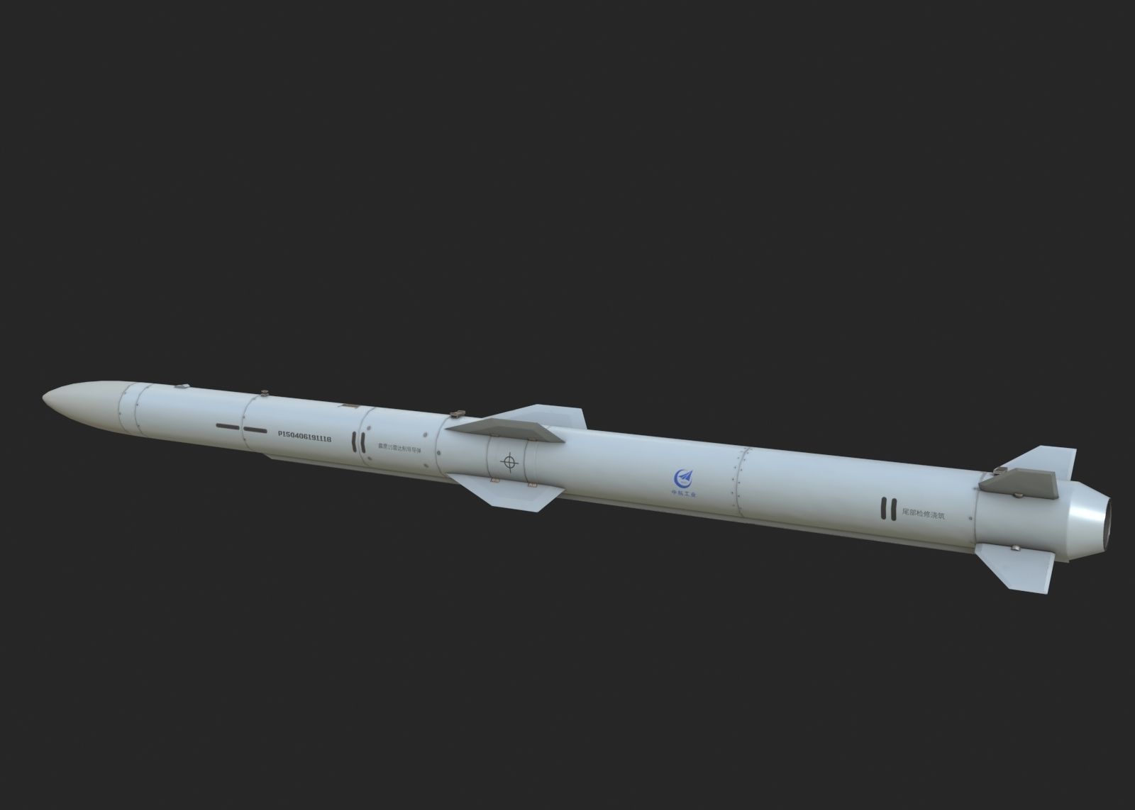 Chinese PL15 PL-15 BVR air-to-air missile Low-poly 3D model_3
