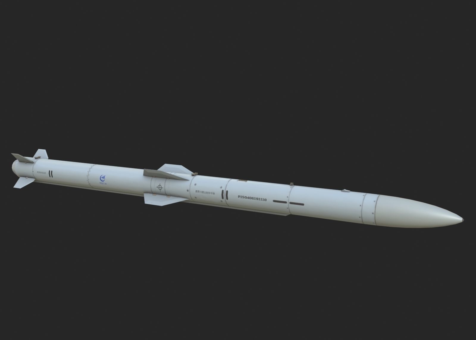 Chinese PL15 PL-15 BVR air-to-air missile Low-poly 3D model_4
