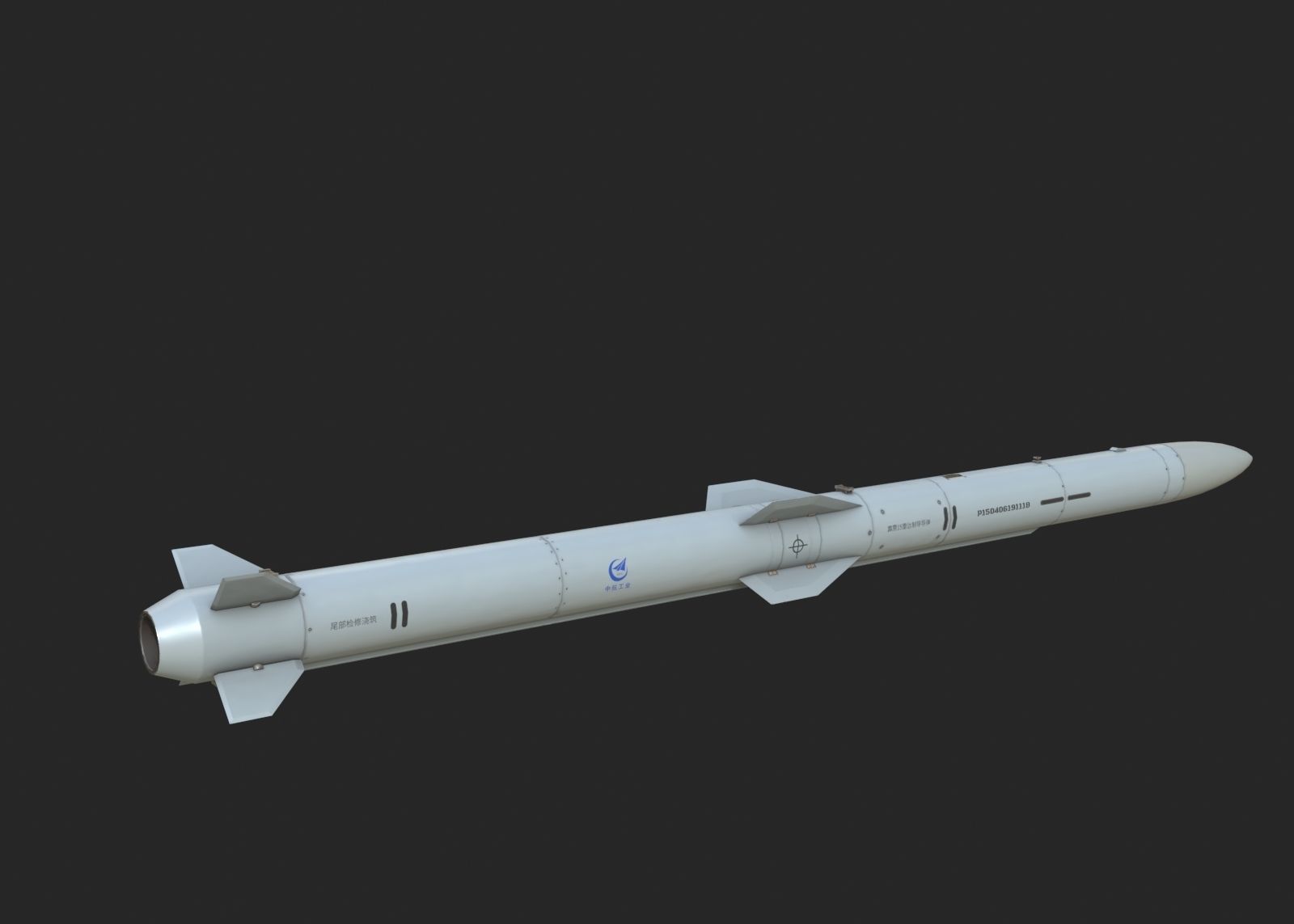 Chinese PL15 PL-15 BVR air-to-air missile Low-poly 3D model_2
