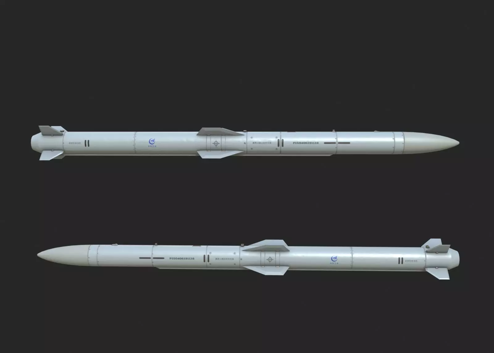 Chinese PL15 PL-15 BVR air-to-air missile Low-poly 3D model_0