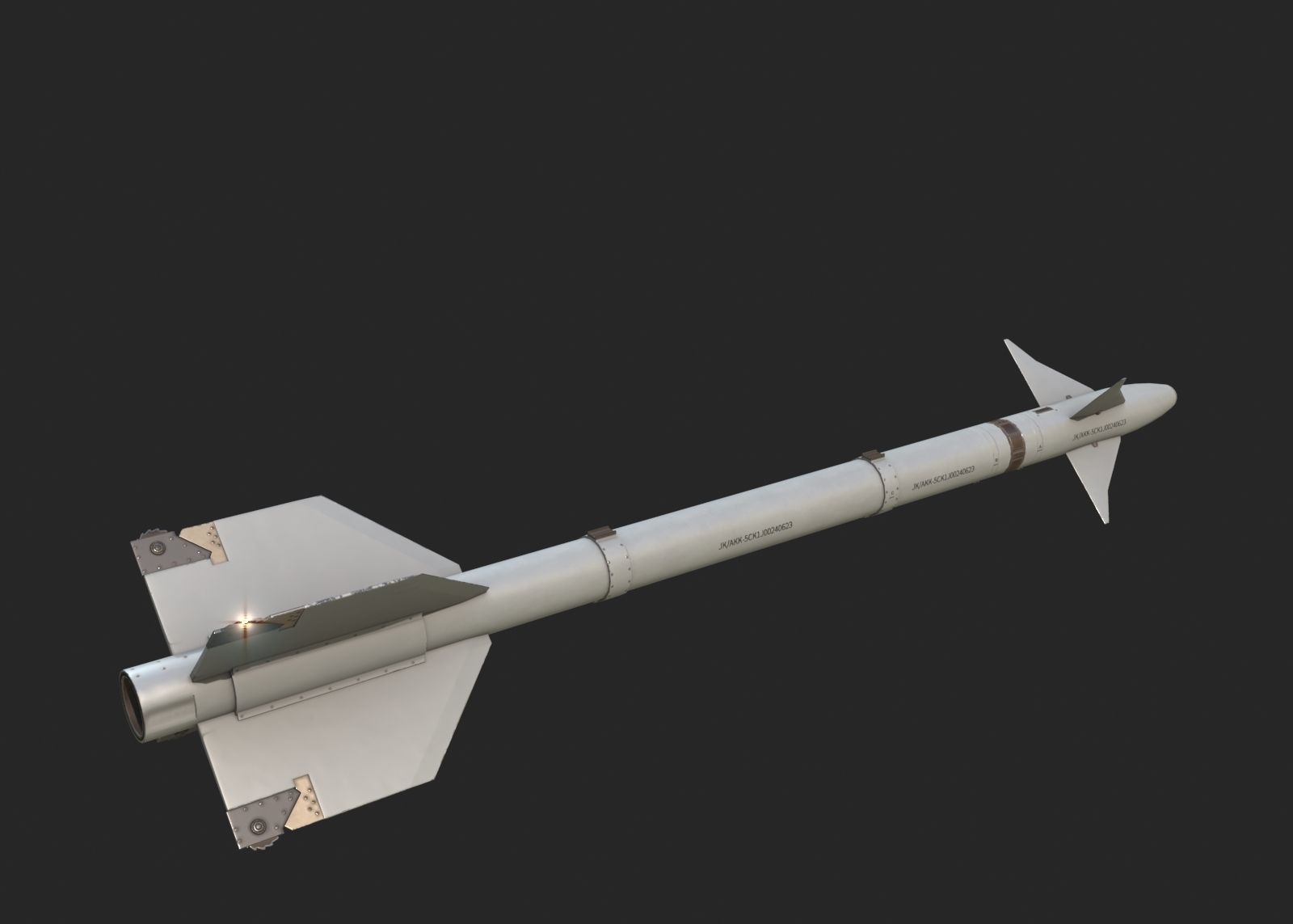 Chinese PL5 Infrared guided Air-to-Air missile PL-5 Low-poly 3D model_1